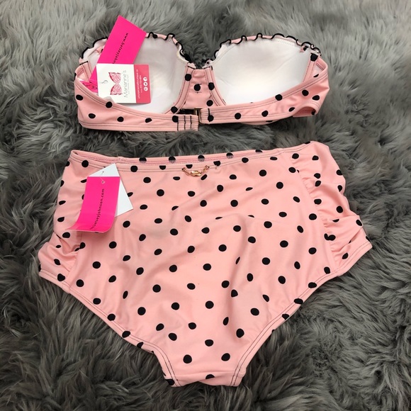 Betsey Johnson | Strapless Bikini | Polka Dot - Picture 2 of 4